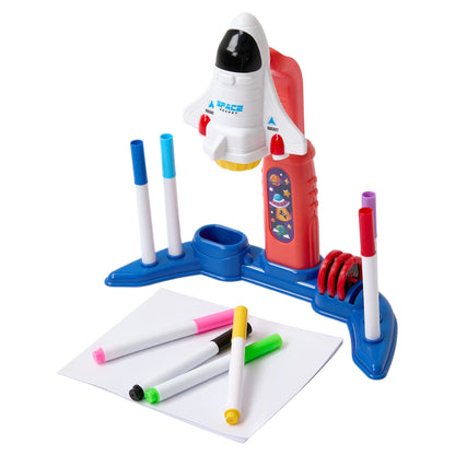 32 Patterns Rocket-Themed Desktop Drawing Projector Kit for Kids