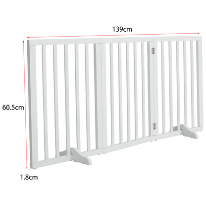 Foldable 3-Piece Wooden Pet Gate for Indoor Use