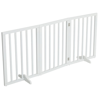 Foldable 3-Piece Wooden Pet Gate for Indoor Use