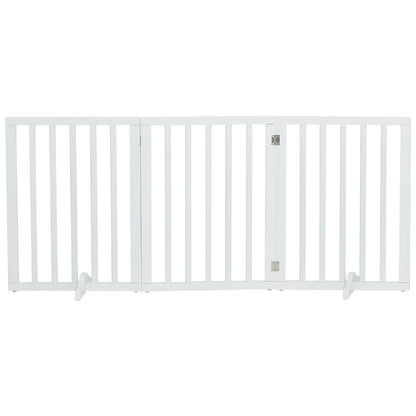Foldable 3-Piece Wooden Pet Gate for Indoor Use