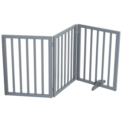 Foldable 3-Piece Wooden Pet Gate for Indoor Use