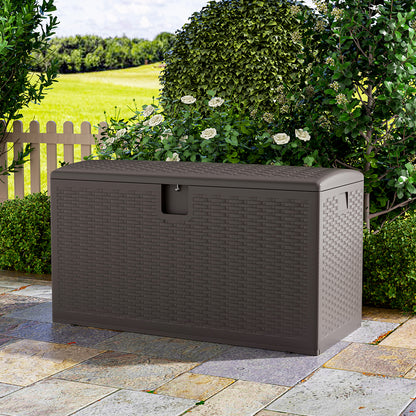 127CMx56CM Wide Lockable Waterproof Rattan Outdoor Storage Box