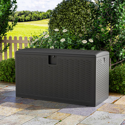 127CMx56CM Wide Lockable Waterproof Rattan Outdoor Storage Box