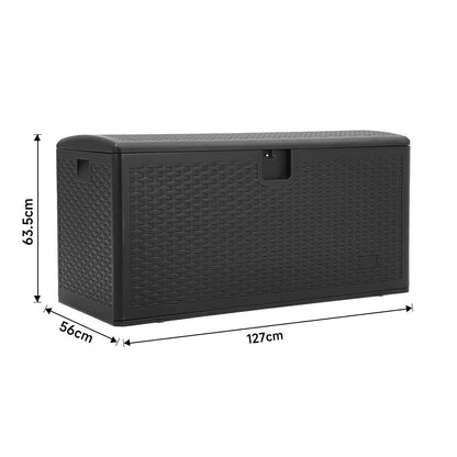 127CMx56CM Wide Lockable Waterproof Rattan Outdoor Storage Box