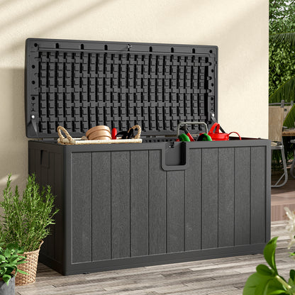 127CM Wide Lockable Waterproof Rattan Outdoor Storage Box