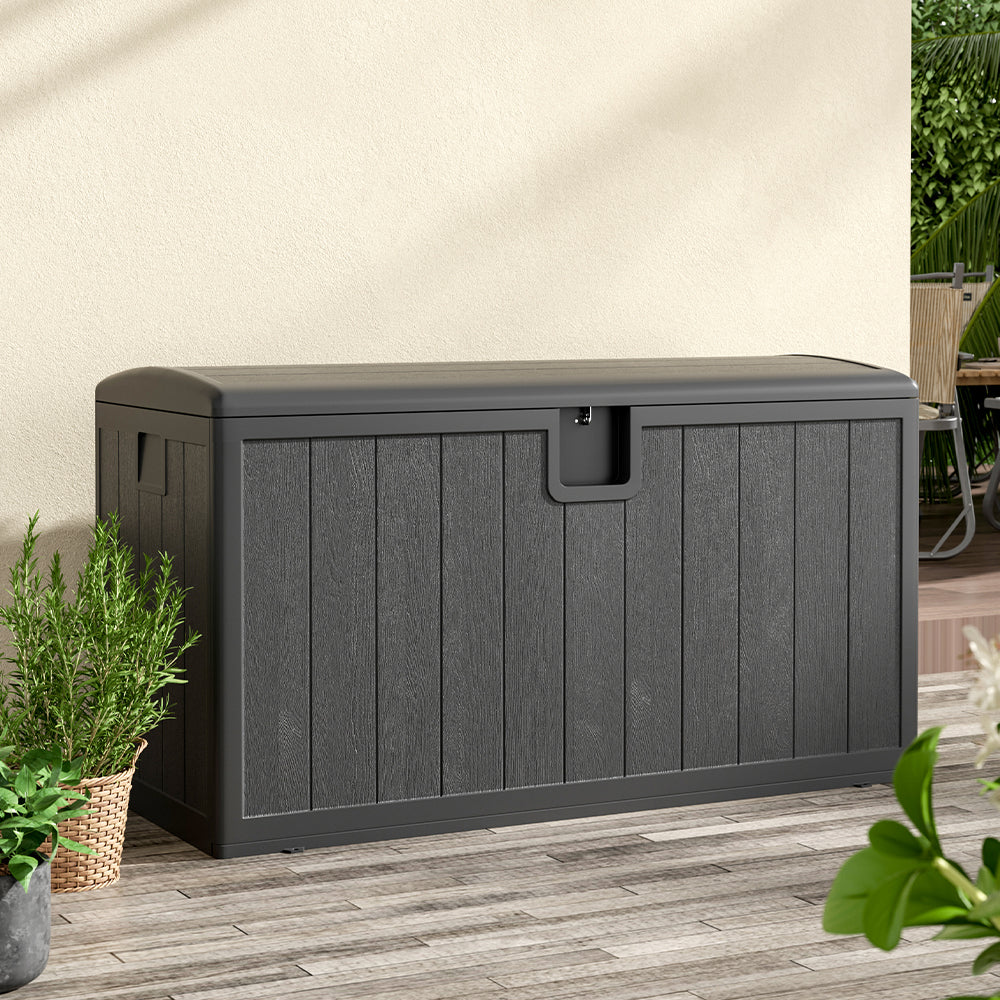 127CM Wide Lockable Waterproof Rattan Outdoor Storage Box