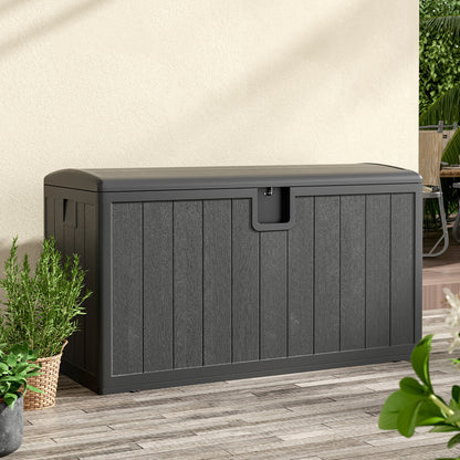 127CM Wide Lockable Waterproof Rattan Outdoor Storage Box