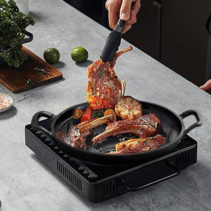 Pre-Seasoned Cast Iron Frying Pan with Double Handles