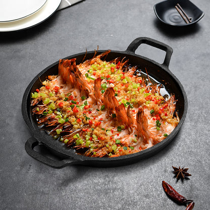 Pre-Seasoned Cast Iron Frying Pan with Double Handles