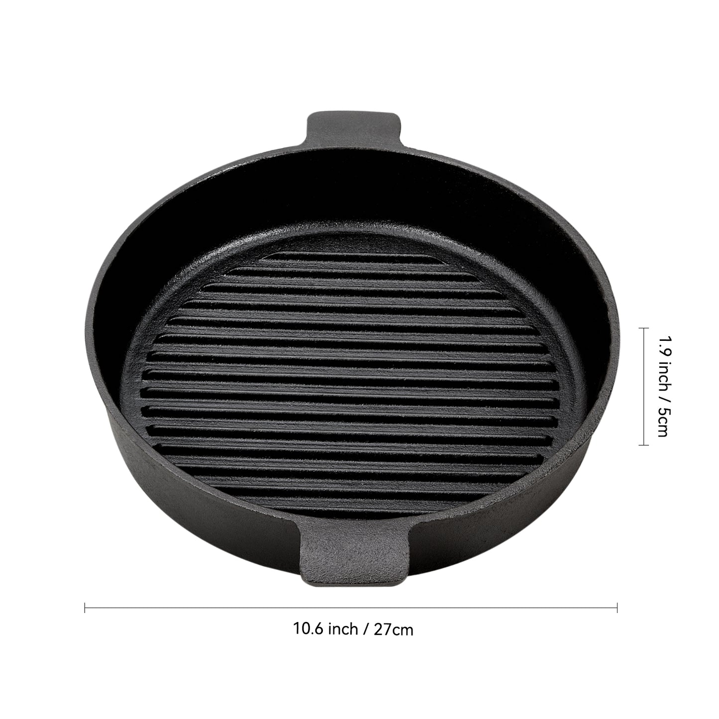 Black Round Cast Iron Grill Pan