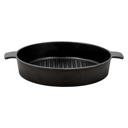 Black Round Cast Iron Grill Pan