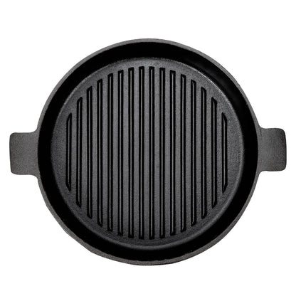 Black Round Cast Iron Grill Pan