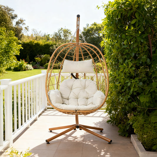 Swing Hanging Egg Chair with Cushion and Pillow