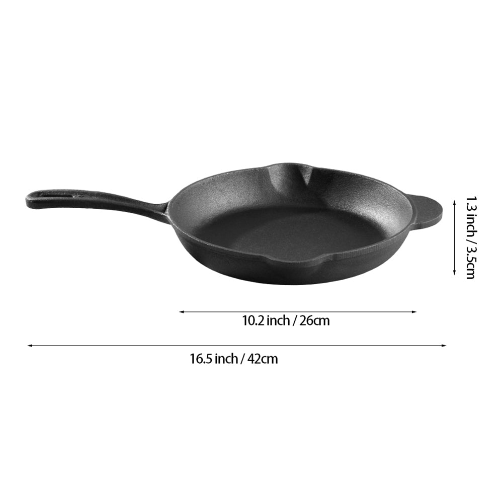 Round Cast Iron Skillet Frying Pan with Handle