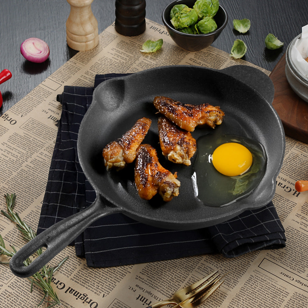 Round Cast Iron Skillet Frying Pan with Handle