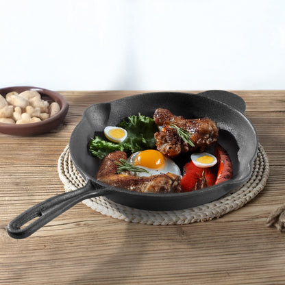 Round Cast Iron Skillet Frying Pan with Handle