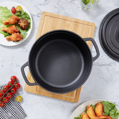 5L Pre-Seasoned Cast Iron Dutch Oven with Lid