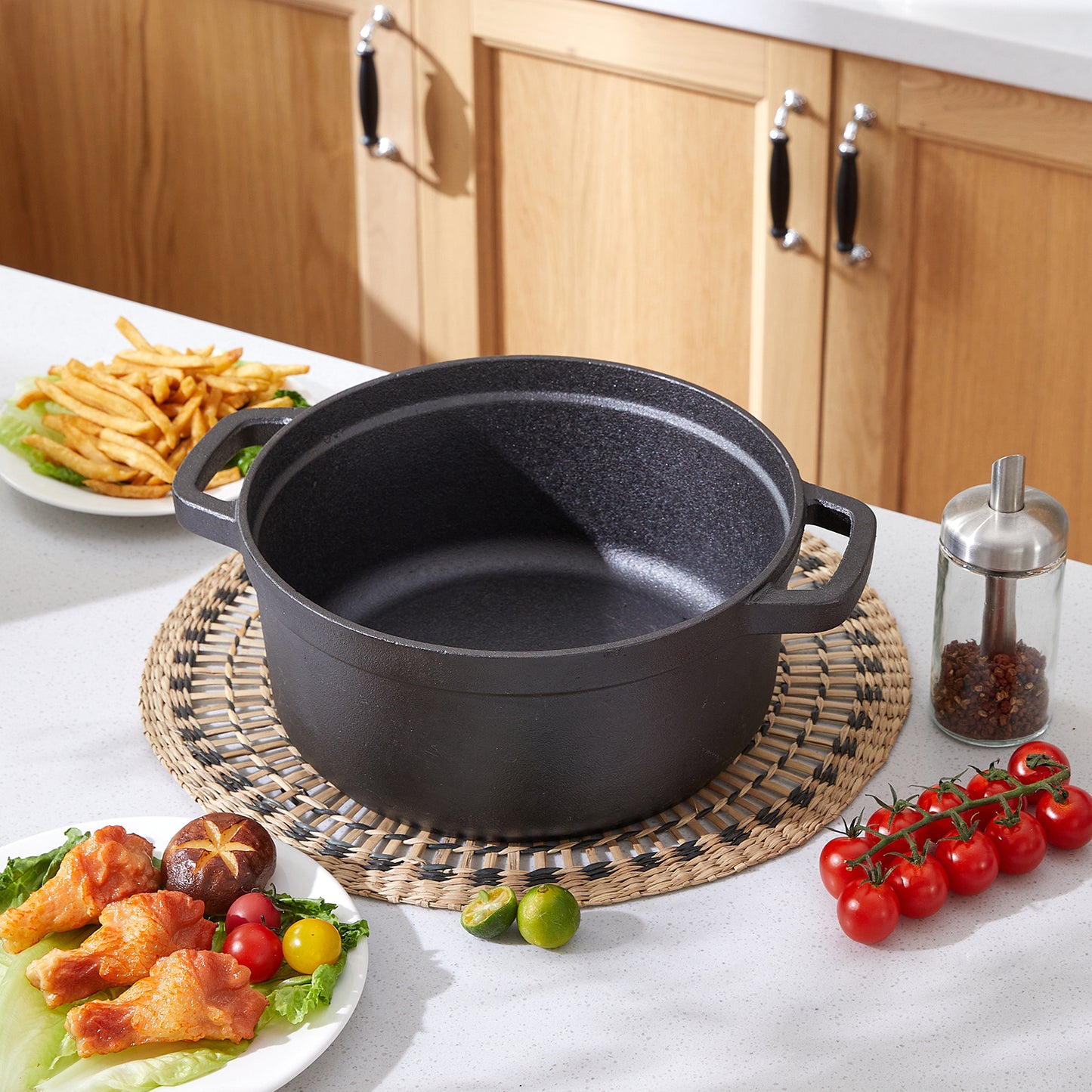 5L Pre-Seasoned Cast Iron Dutch Oven with Lid