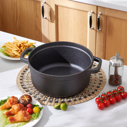 5L Pre-Seasoned Cast Iron Dutch Oven with Lid