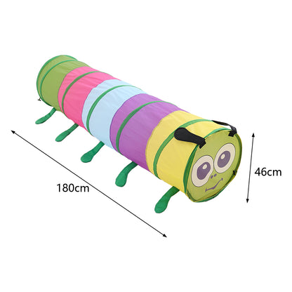 6FT Caterpillar Crawl Play Tunnel Pop-up for Kids Multicoloured