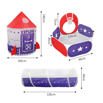 3 in 1 Play Tent for Kids Pop Up Play Tunnel with Ball Pit