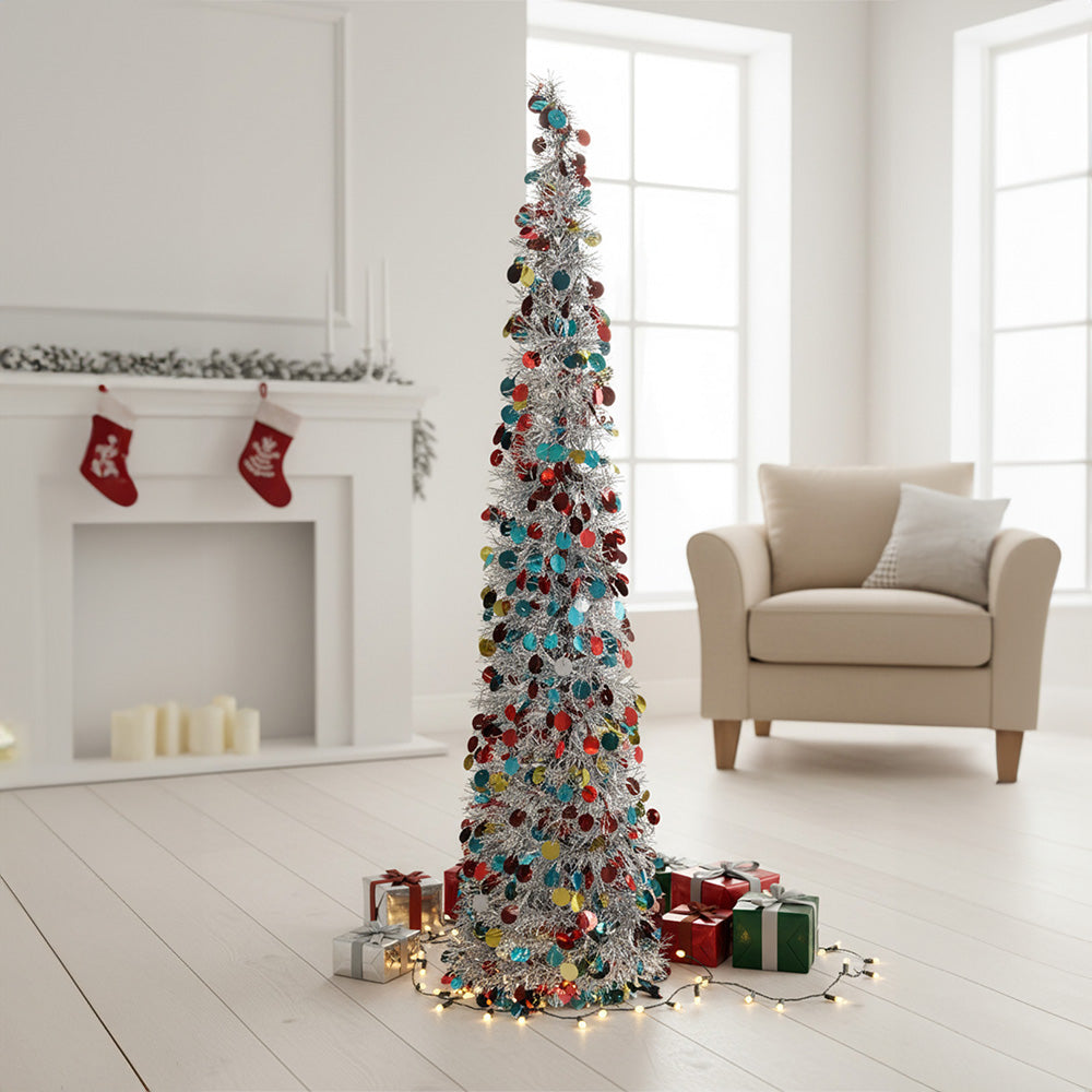 150cm Tinsel Multi Colour Christmas Tree