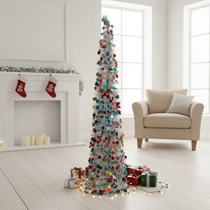 150cm Tinsel Multi Colour Christmas Tree