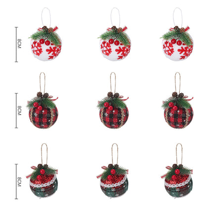 Set of 9 Christmas Ball Ornaments Hanging Decorations