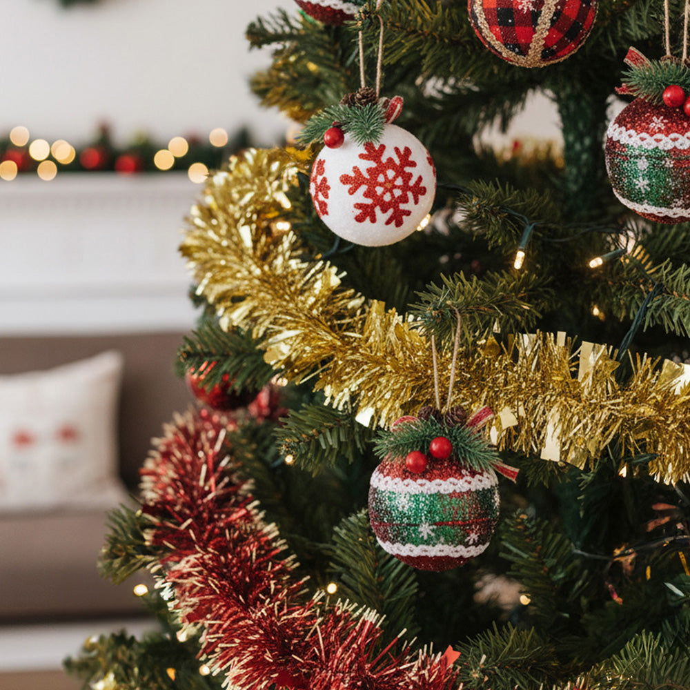 Set of 9 Christmas Ball Ornaments Hanging Decorations