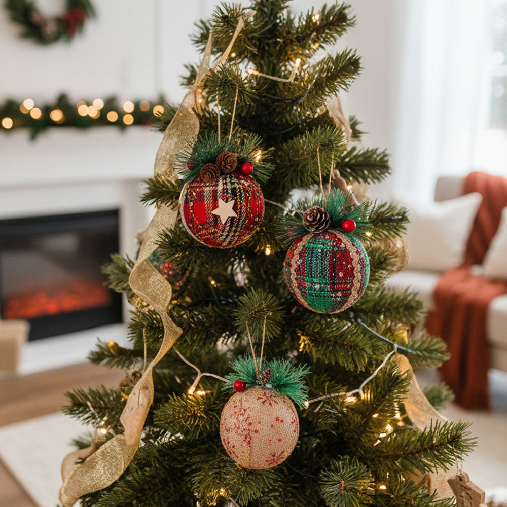 Set of 9 Christmas Ball Ornaments Hanging Decorations