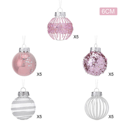 25Pcs Christmas Ball Ornament Set