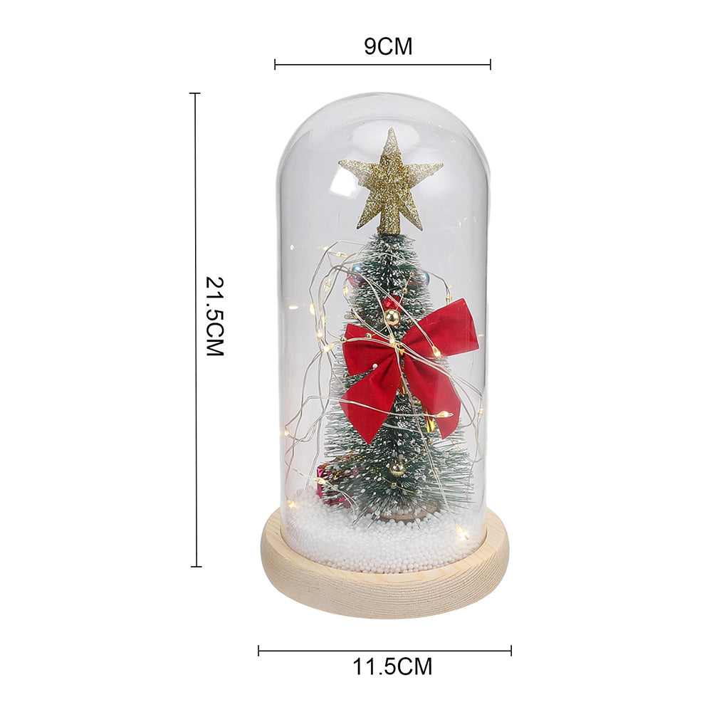 LED Glass Dome Christmas Tree Tabletop Decoration