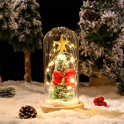 LED Glass Dome Christmas Tree Tabletop Decoration