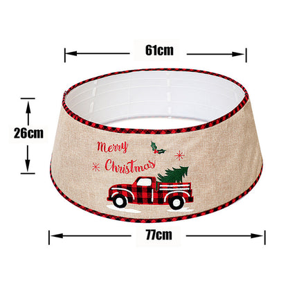 Burlap Merry Christmas Tree Skirt Collar