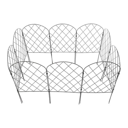 10Pcs Arched Top Iron Garden Fence