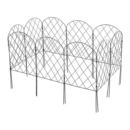 10Pcs Arched Top Iron Garden Fence