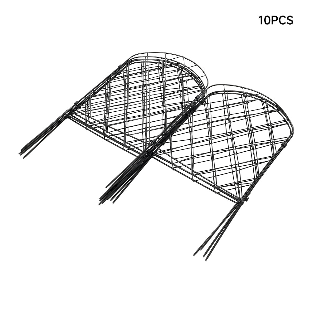 10Pcs Arched Top Iron Garden Fence
