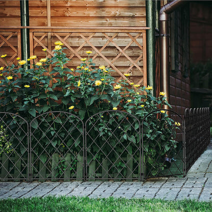 10Pcs Arched Top Iron Garden Fence