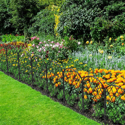 10Pcs Arched Top Iron Garden Fence