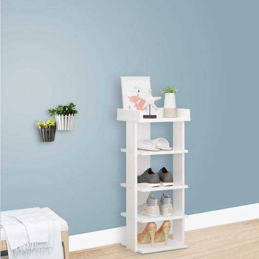 5 Tiers Shoe Rack Organizer Storage Stand Shelf Space Saving White