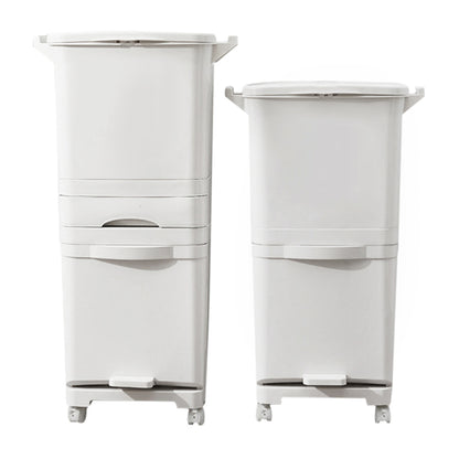White Rubbish Dustbin Recycling Bin Rubbish Trash Home Kitchen