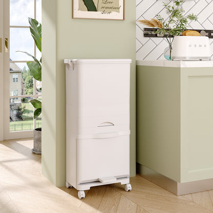 White Rubbish Dustbin Recycling Bin Rubbish Trash Home Kitchen