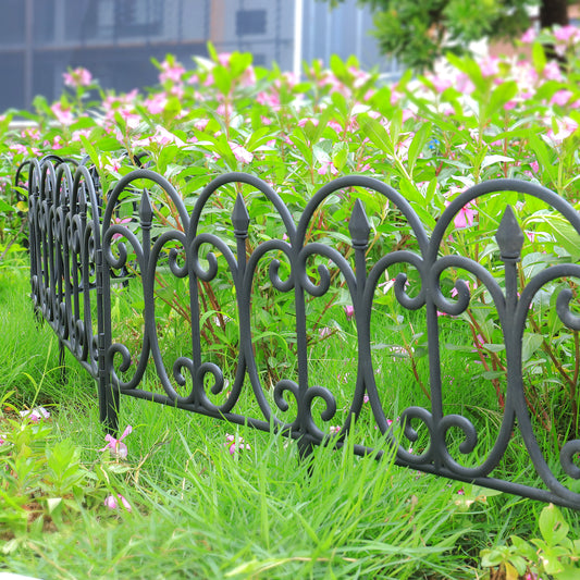 6pcs Outdoor Picket Fence Decorative Garden Border Edging
