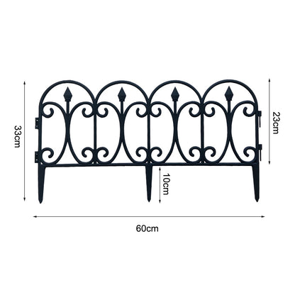 6pcs Outdoor Picket Fence Decorative Garden Border Edging