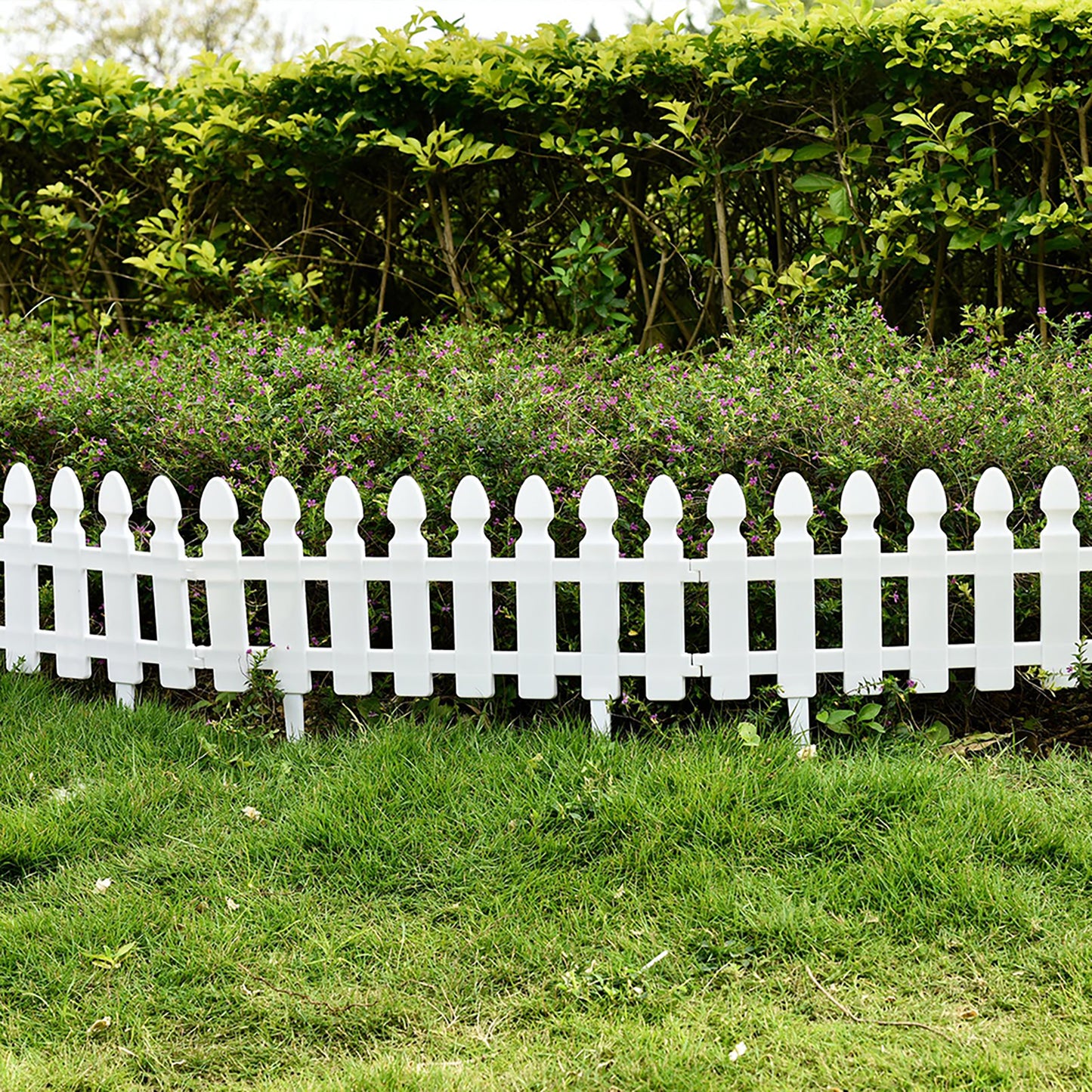 Plastic Picket Garden Fence Path Border Set of 4