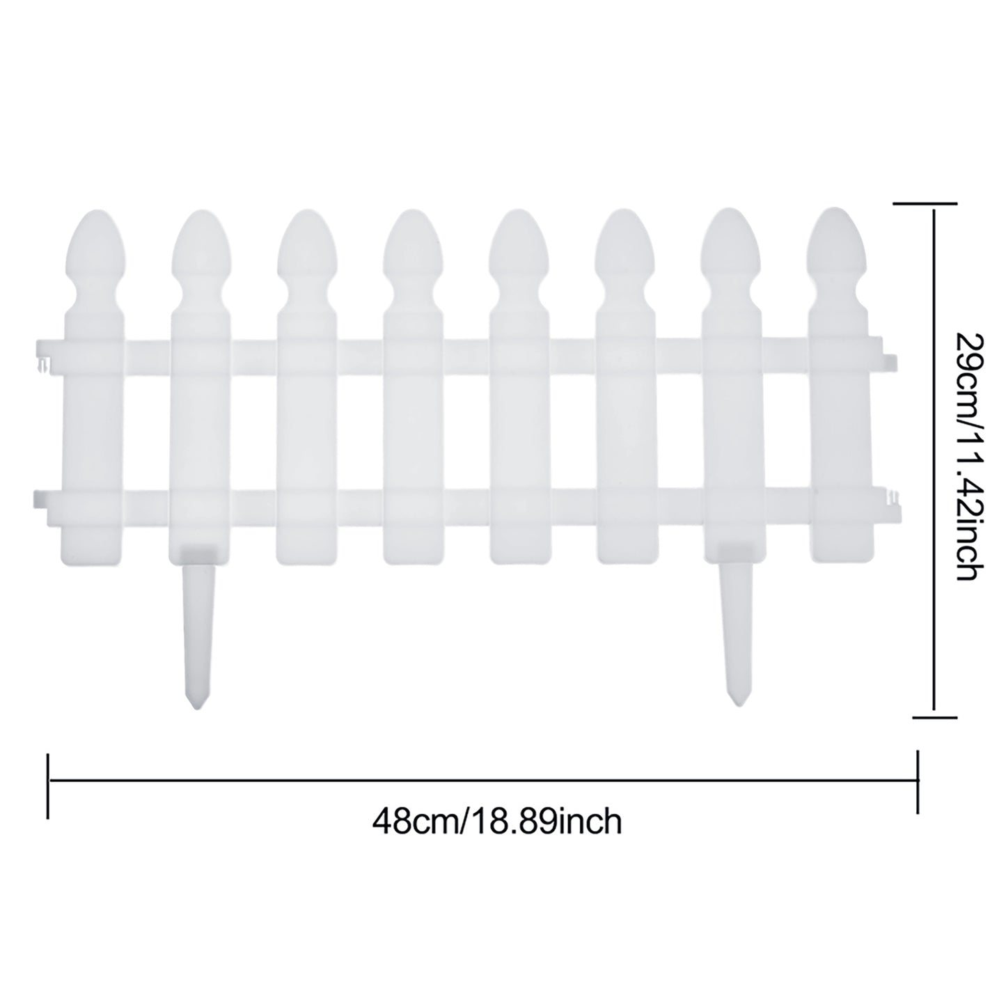 Plastic Picket Garden Fence Path Border Set of 4