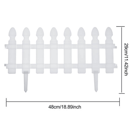 Plastic Picket Garden Fence Path Border Set of 4