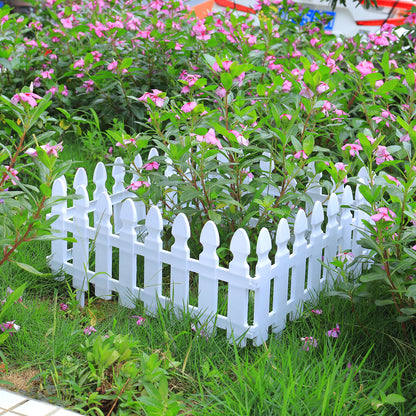 Plastic Picket Garden Fence Path Border Set of 4