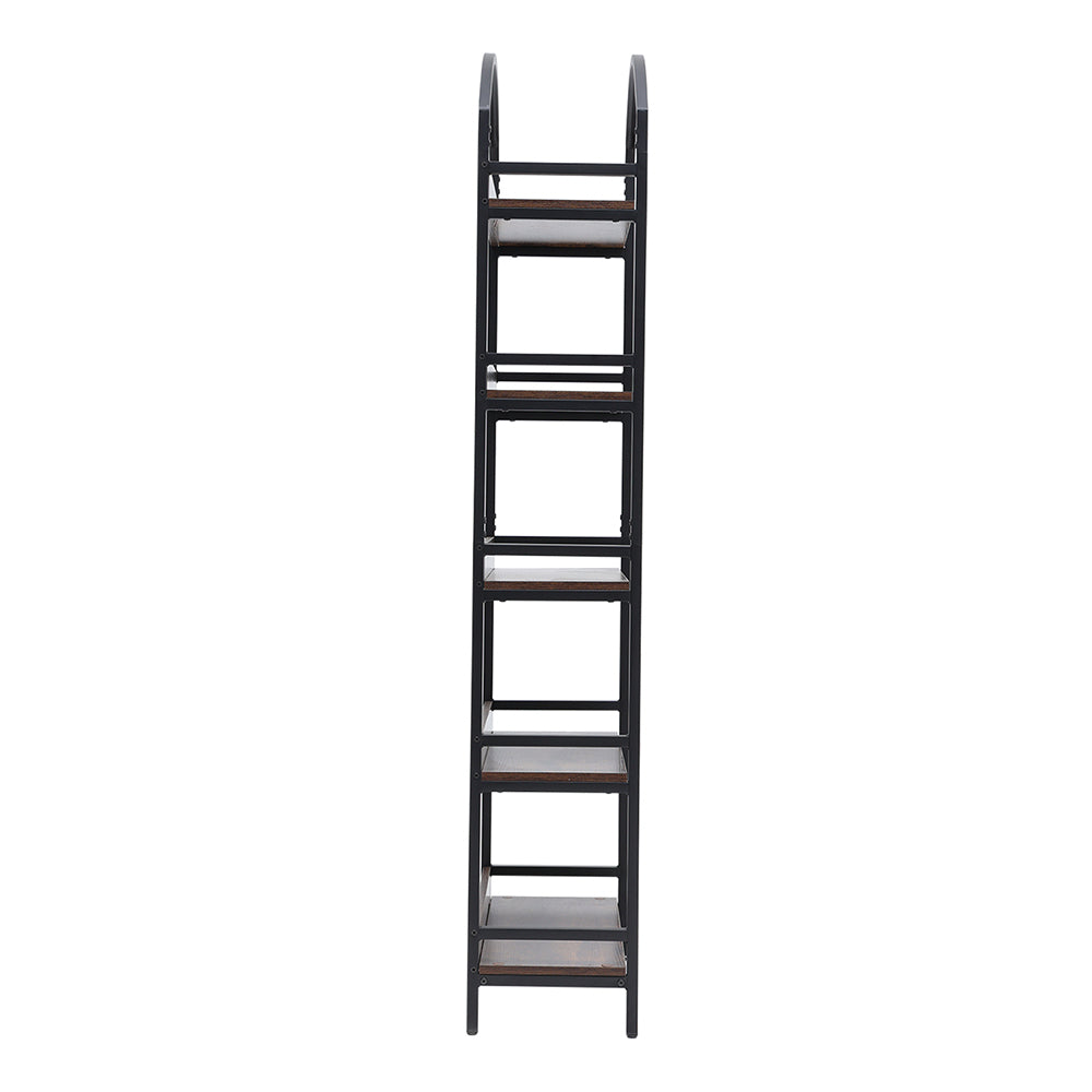 5-Tier Arched Wooden Bookcase Storage Shelf