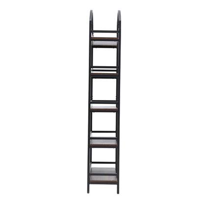 5-Tier Arched Wooden Bookcase Storage Shelf